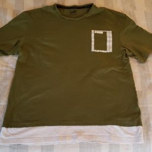 Puma olive layered tee size M